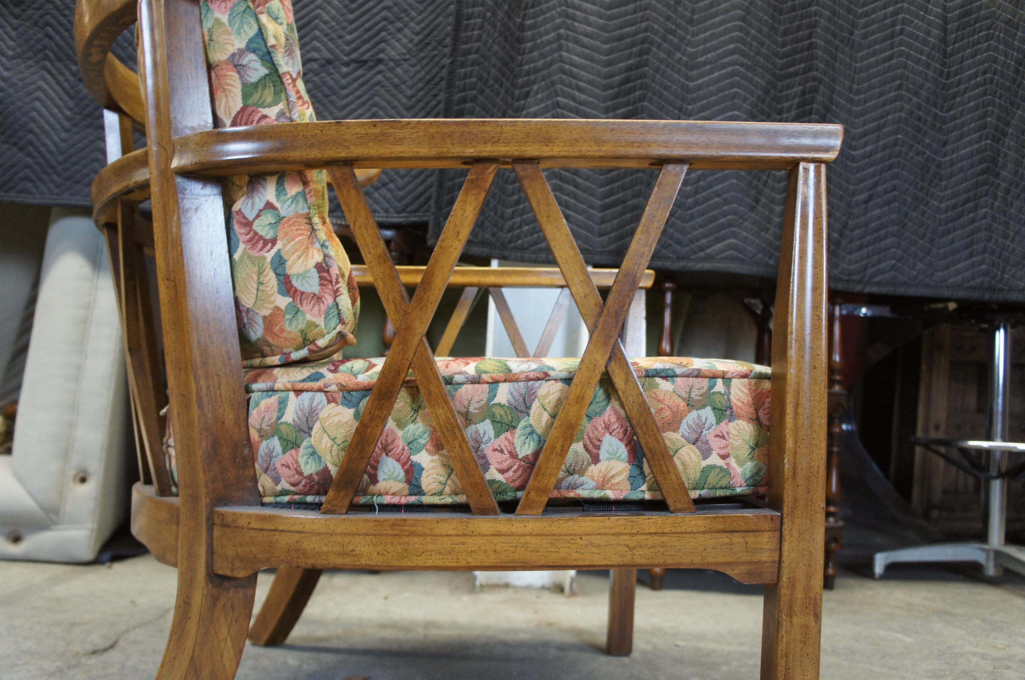Mid-20th Century 3 Finch Furniture Thomasville Mid-Century Modern Walnut Barrel Back Armchairs For Sale