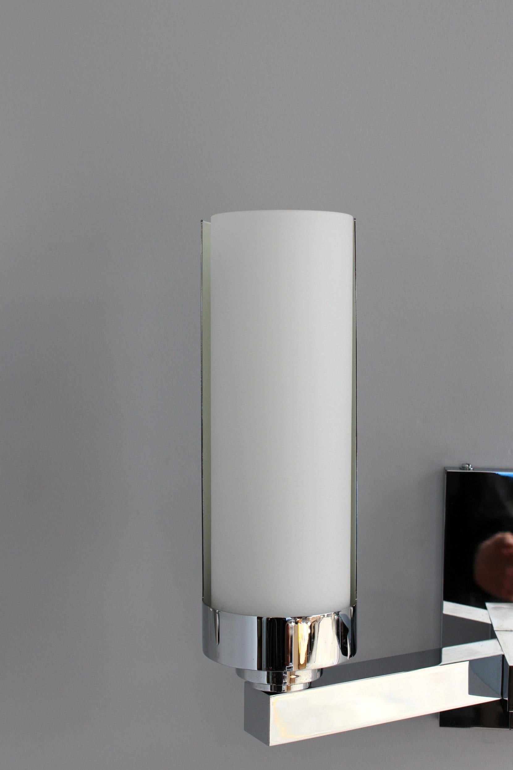 3 raffinate lampade francesi del 1960 in vetro e cromo di Perzel in vendita 6