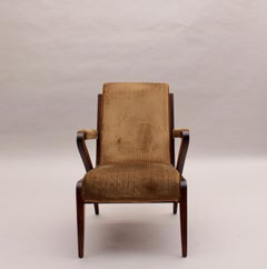 Beaux fauteuils français en acajou des années 1960