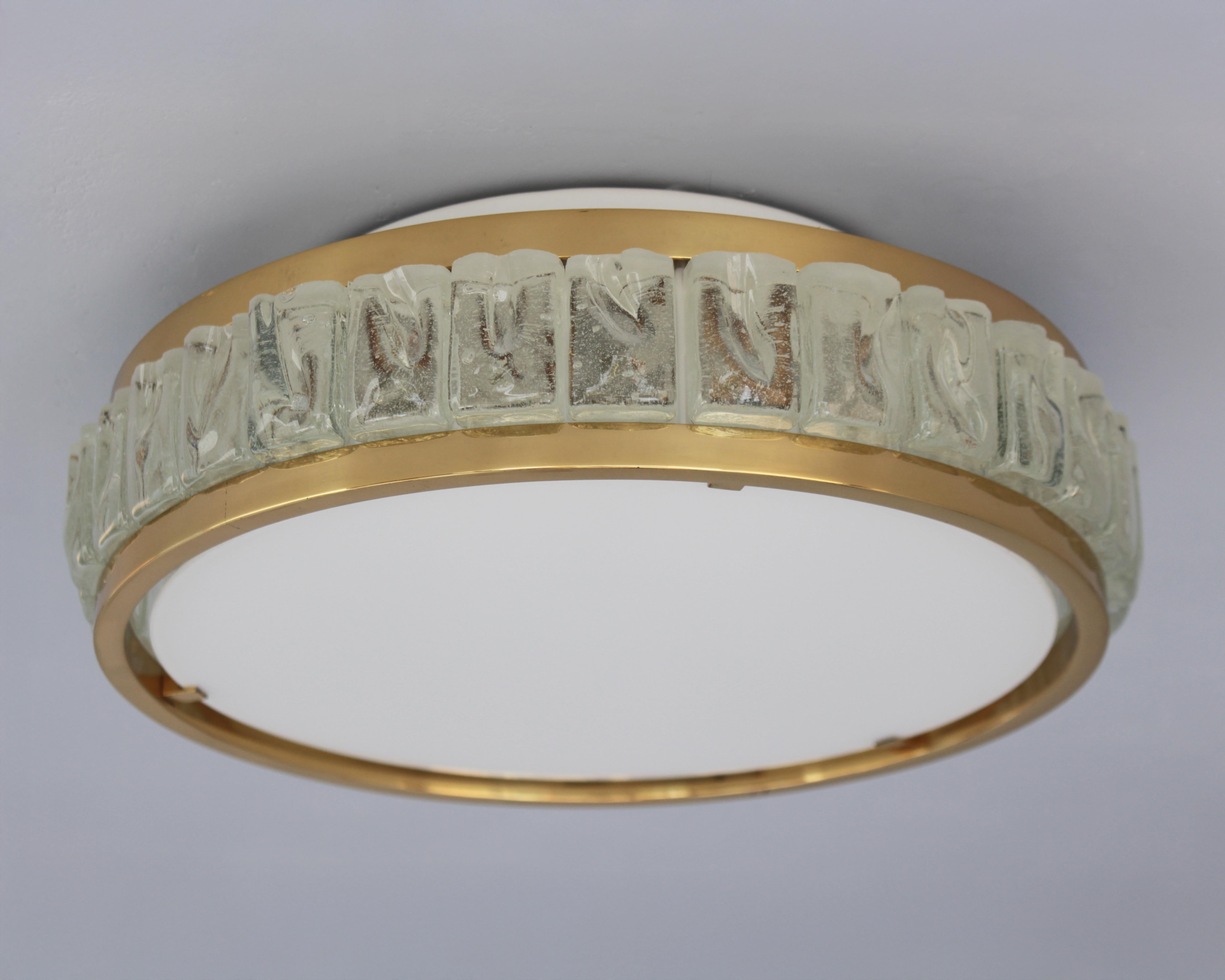 Mid-Century Modern 3 Fine French 1970s “Queens Necklace” Flush Mounts by Perzel (priced per piece) For Sale