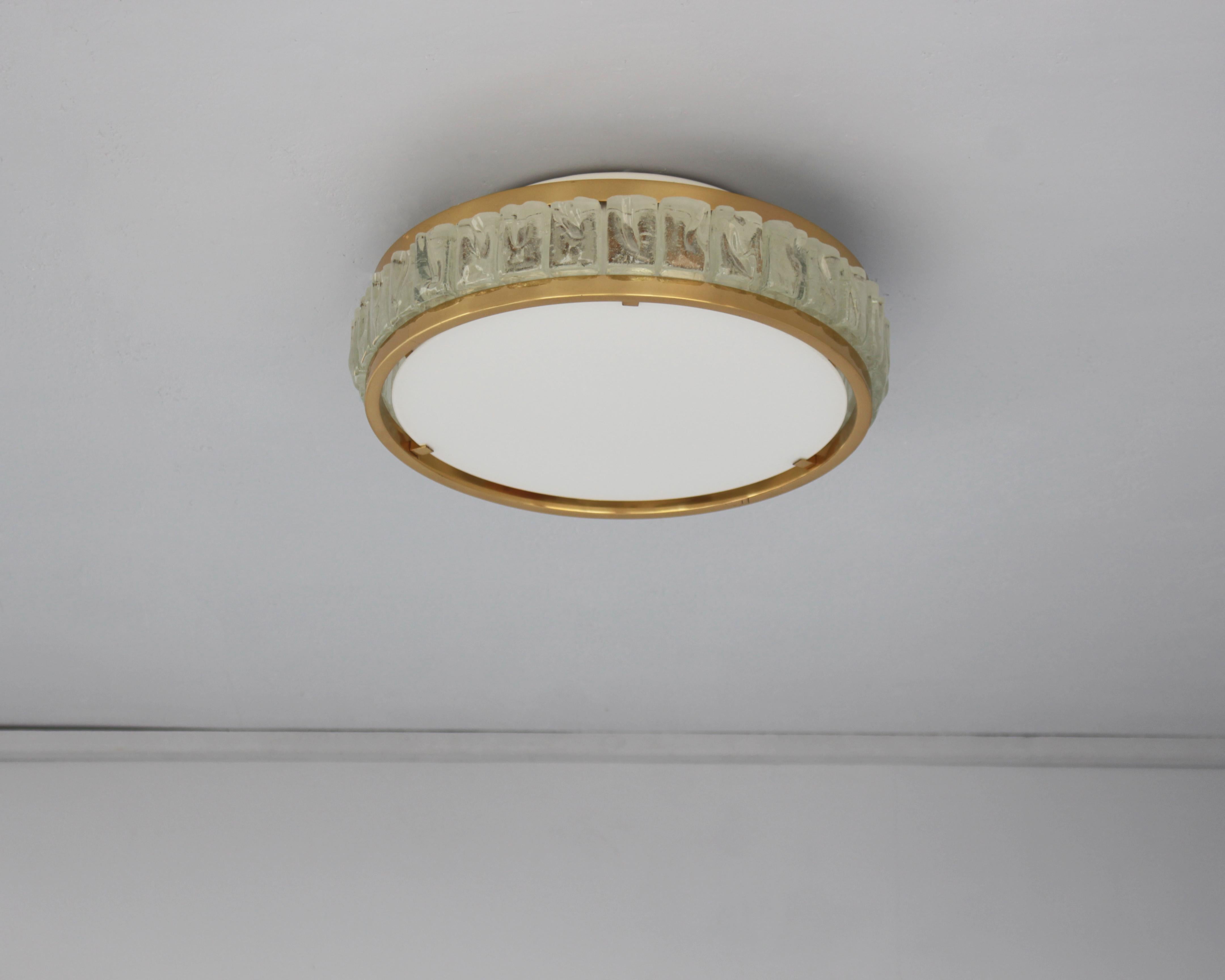 3 Fine French 1970s “Queens Necklace” Flush Mounts by Perzel (priced per piece) In Good Condition For Sale In Long Island City, NY