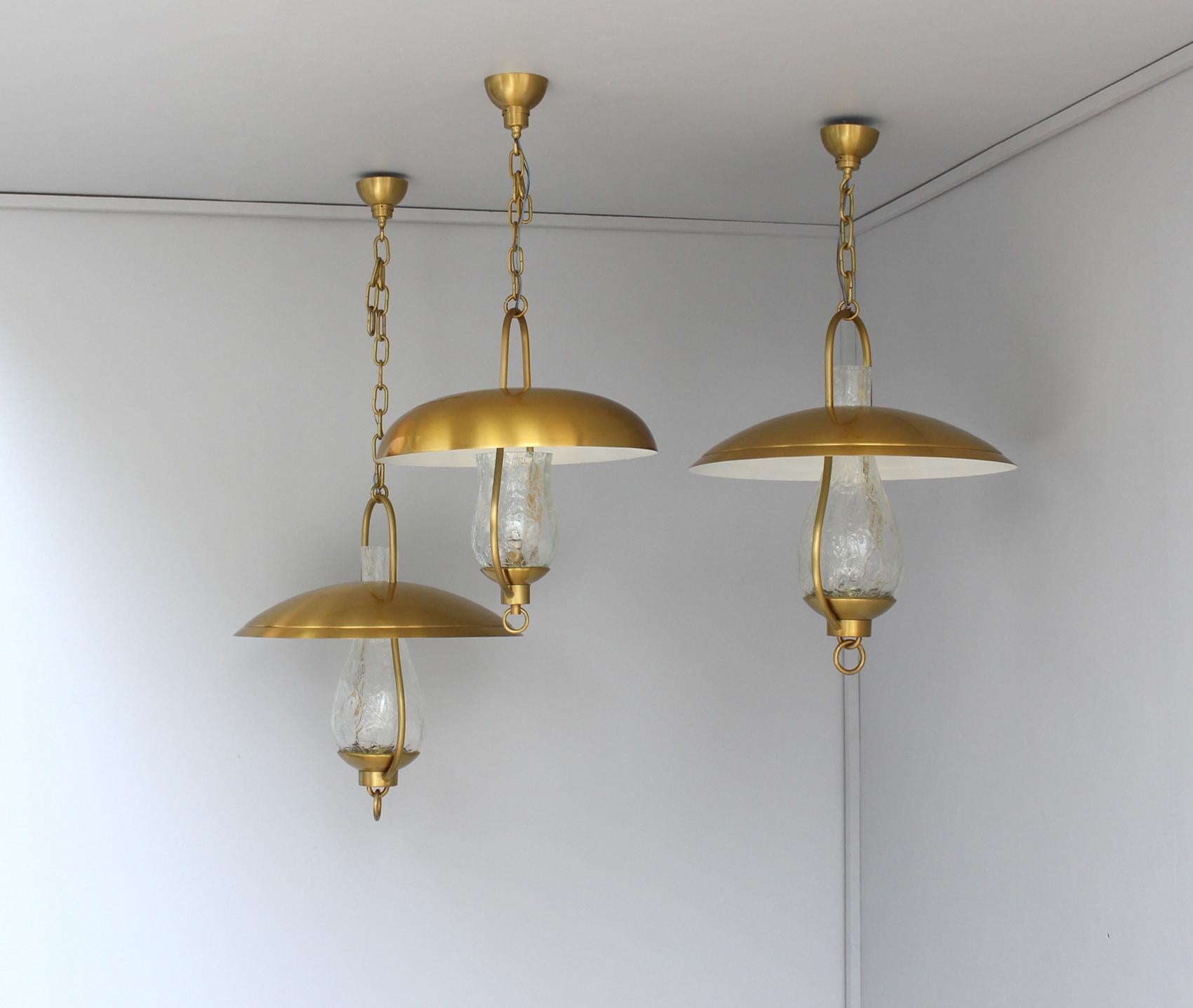 Mid-Century Modern 3 Fine French Hanging Bronze and 