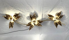 3 Flowers Wall Sconce by Willy Daro, 1970s
