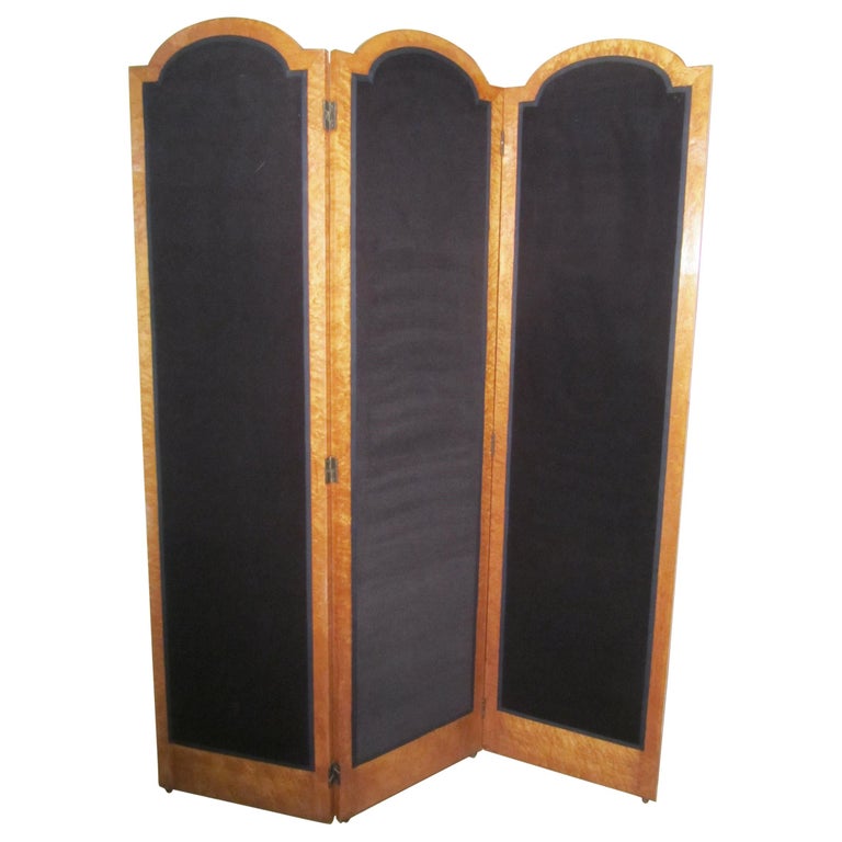 3 Fold Art Deco Dressing Screen, Bird's-Eye Maple Room Divider at 1stDibs | dressing  screens, dressing screen room divider, folding dressing screen