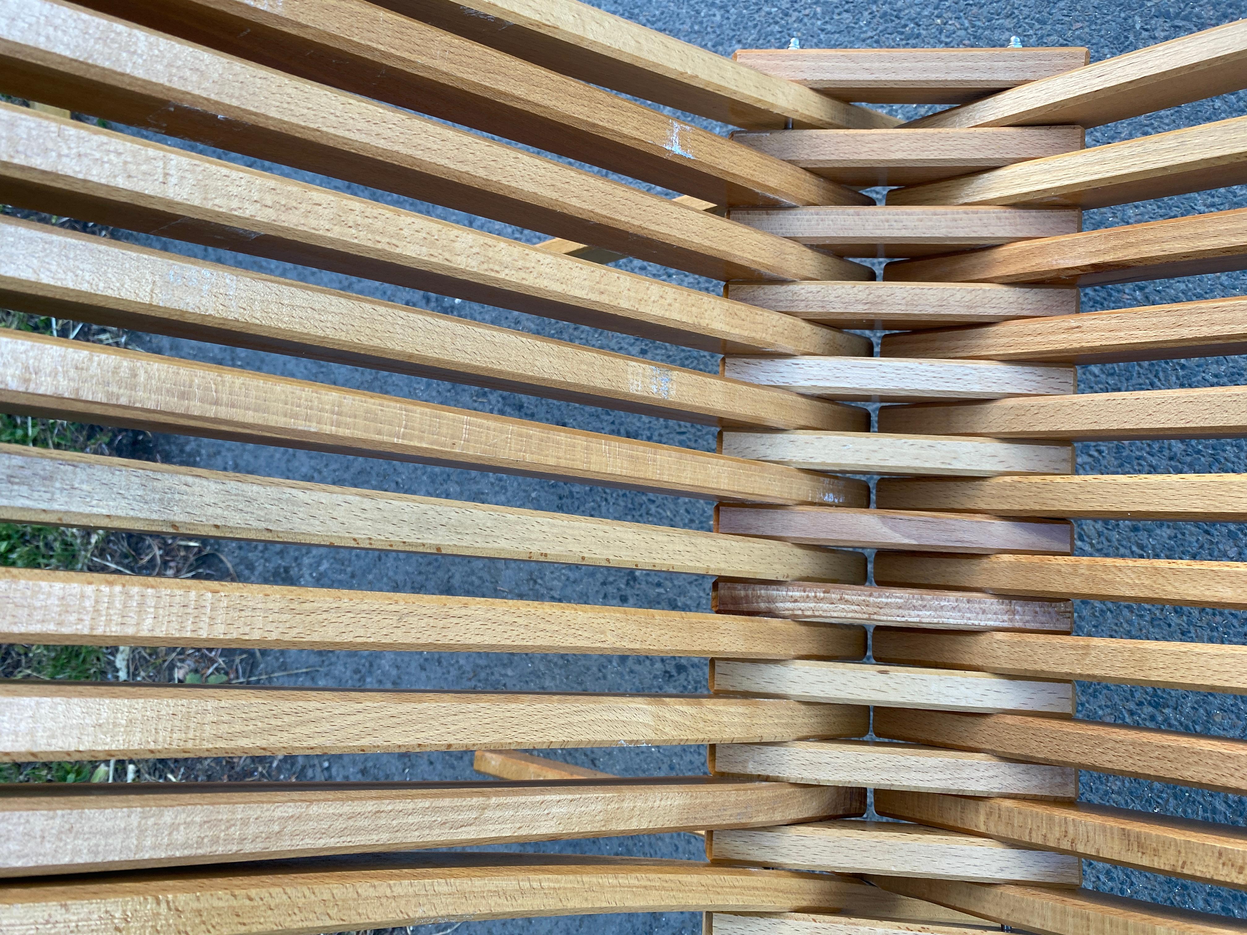 3 folding beech deck chairs circa 1970 price is for one 3 are available For Sale 5