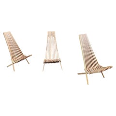 3 folding beech deck chairs circa 1970 price is for one 3 are available