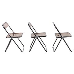 3 Chaise pliante en Lucite "Plia" de Piretti pour Castelli:: Italie