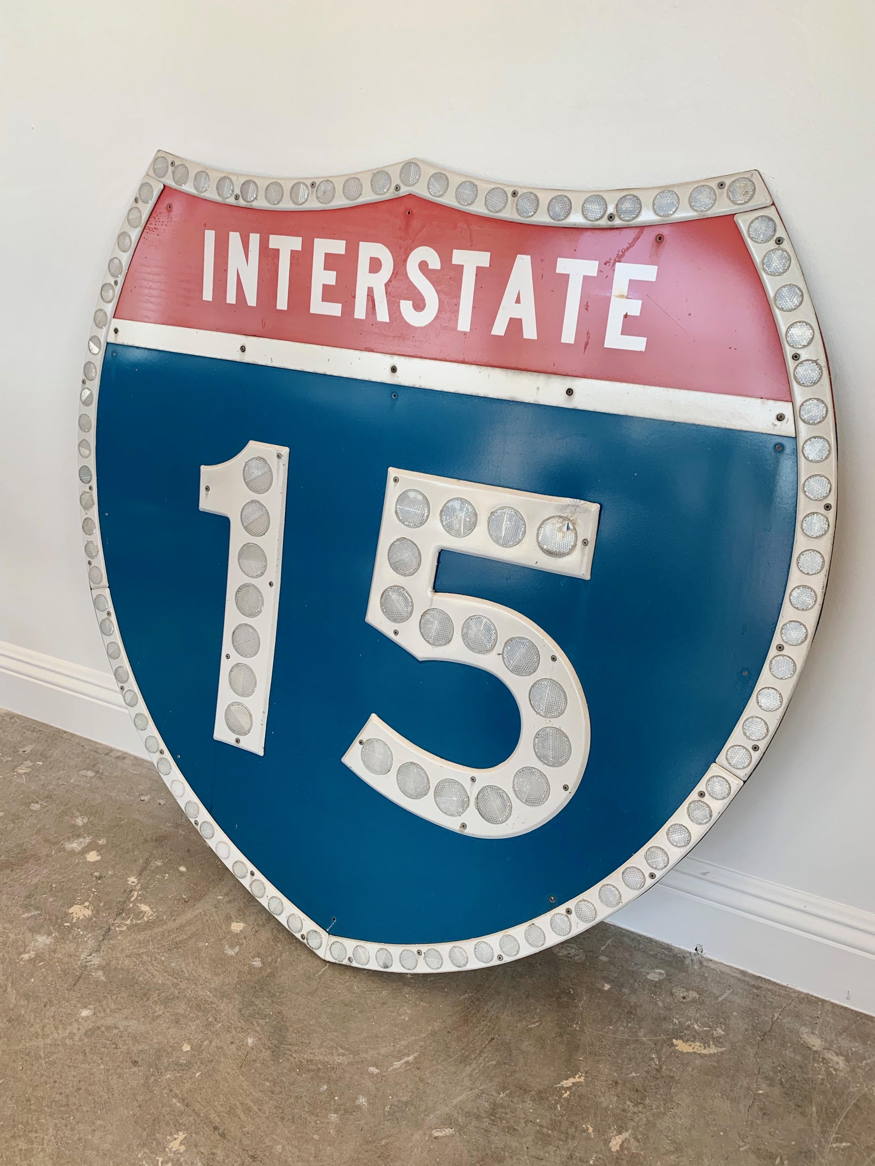 Late 20th Century Tall Los Angeles 15 Freeway Shield For Sale