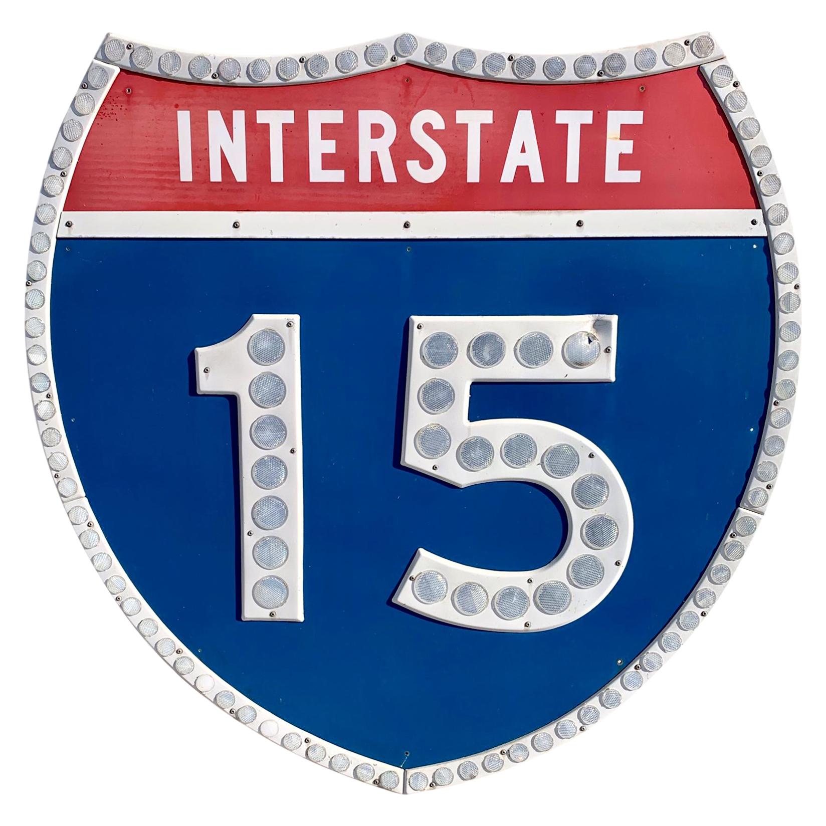 Tall Los Angeles 15 Freeway Shield For Sale