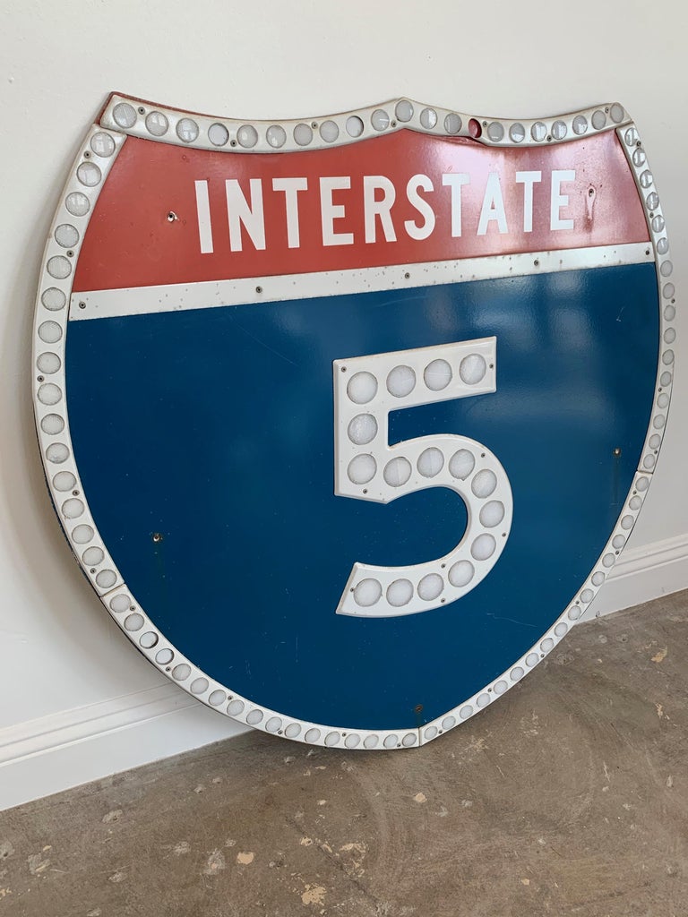 Late 20th Century Los Angeles 5 Freeway Shield For Sale