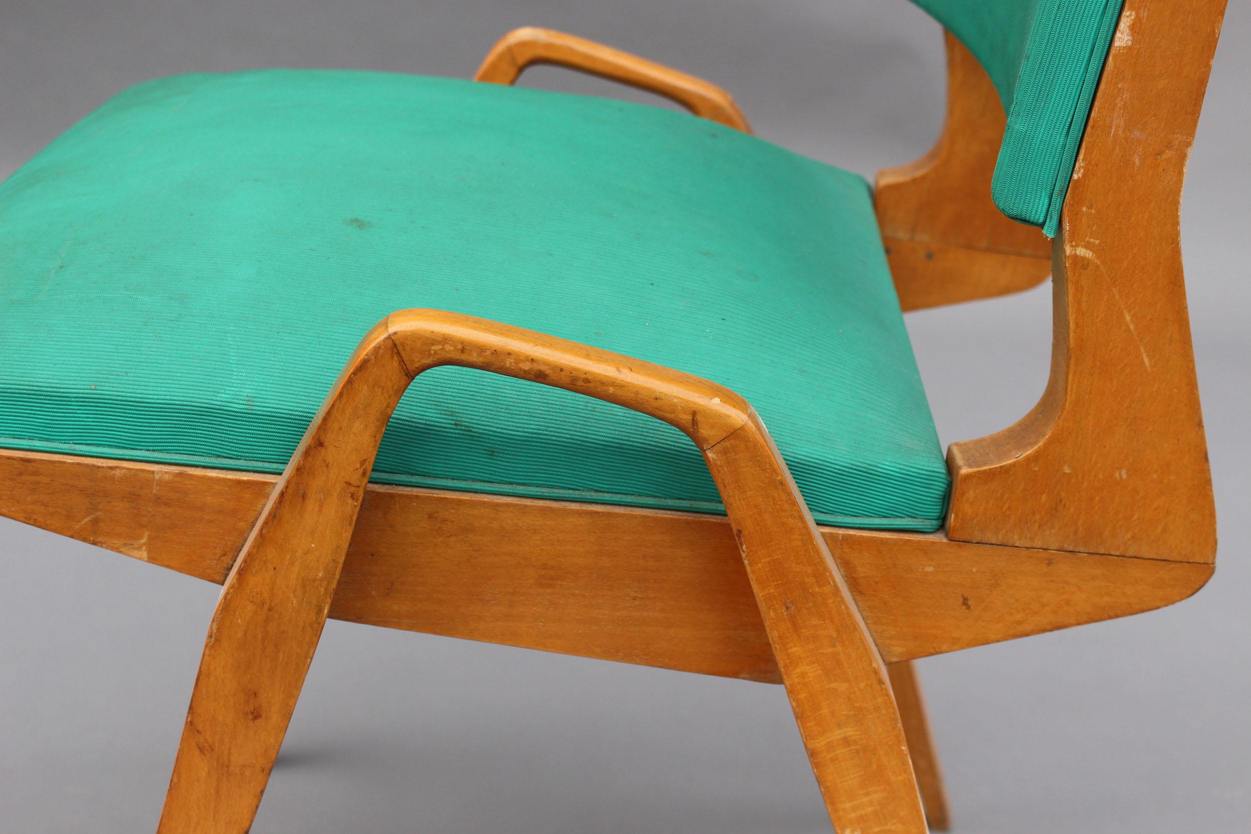 3 French 1950s Beech Chairs by Ségalot 5