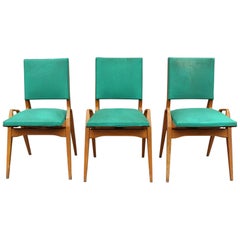 3 French 1950s Beech Chairs by Ségalot
