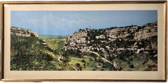 Three French Framed Souvenir Colorized Photos of Rocamadour Biarritz and Avignon