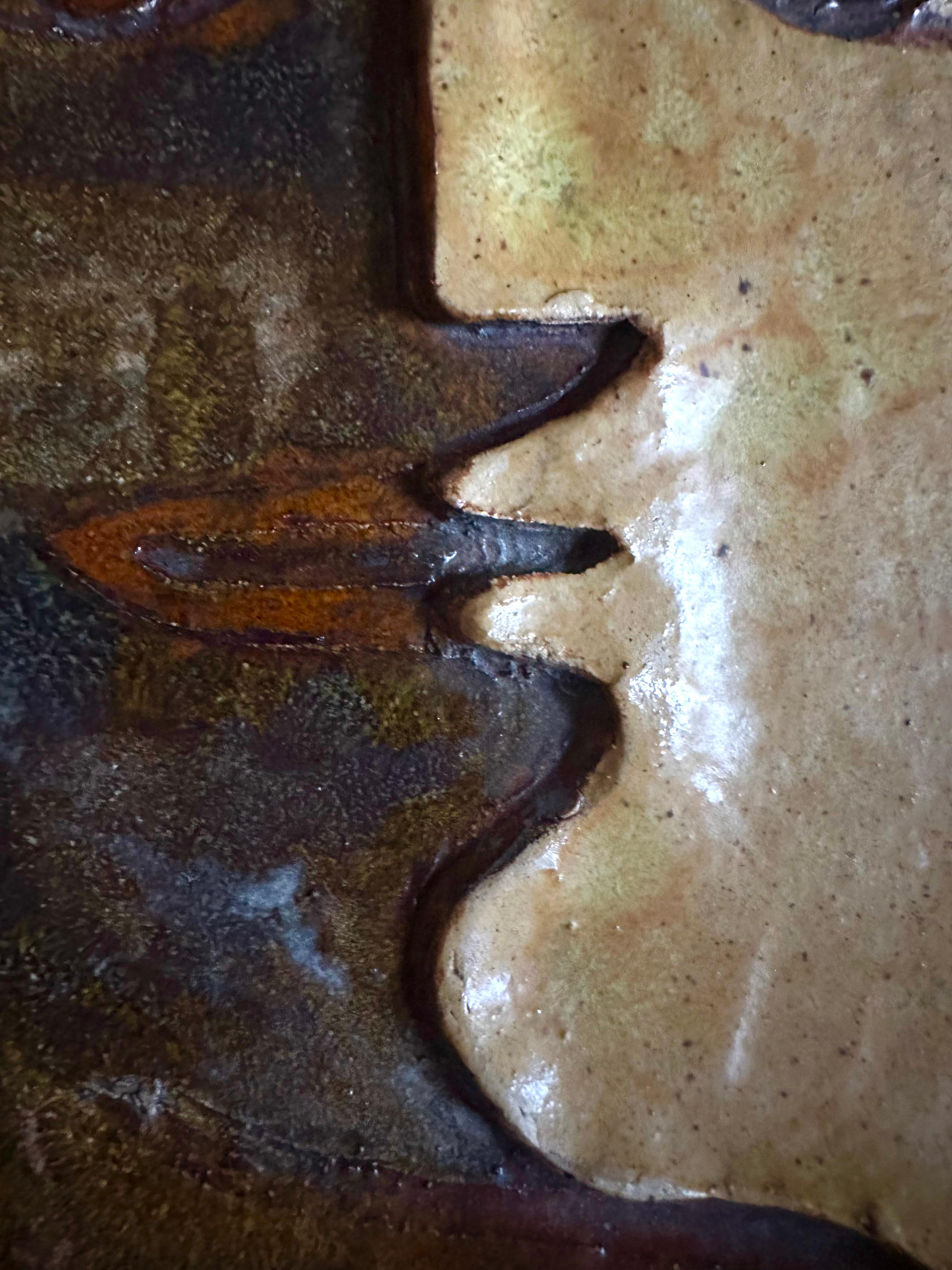 Mid-20th Century (3) French Jean Cocteau style ceramic dishes