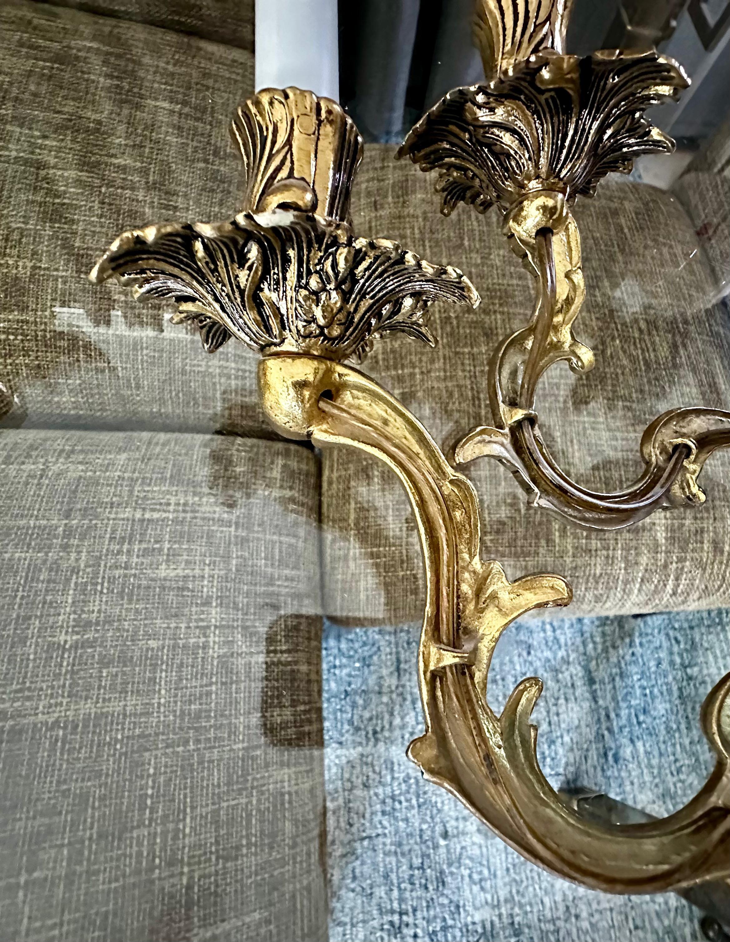Set 3 French Louis XV Style 5 Light Wall Sconces For Sale 8