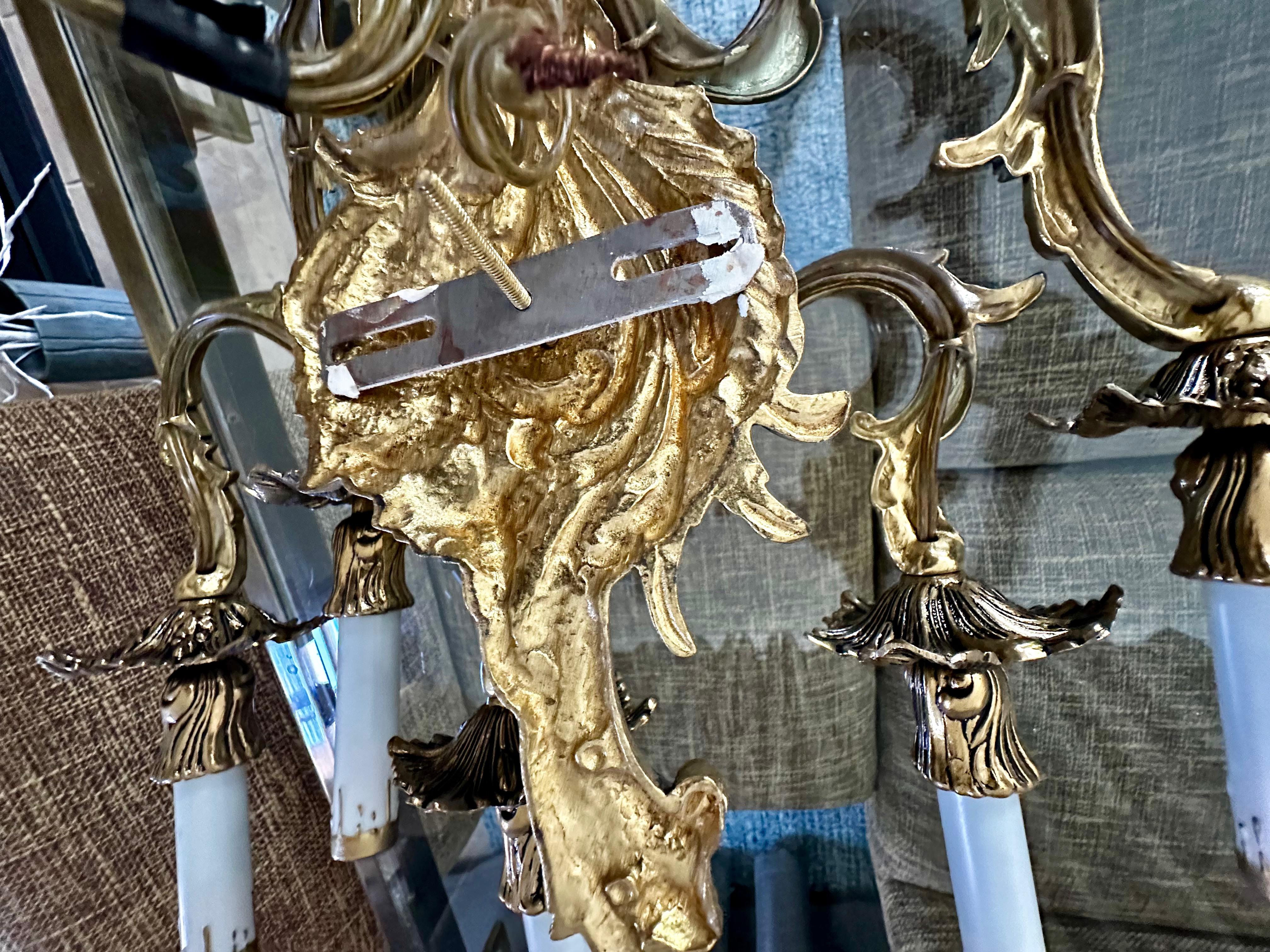 Set 3 French Louis XV Style 5 Light Wall Sconces For Sale 12