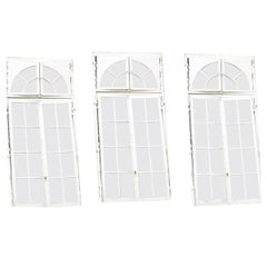 3 portes de fenêtre doubles de château de l'Orangerie française, 19ème siècle