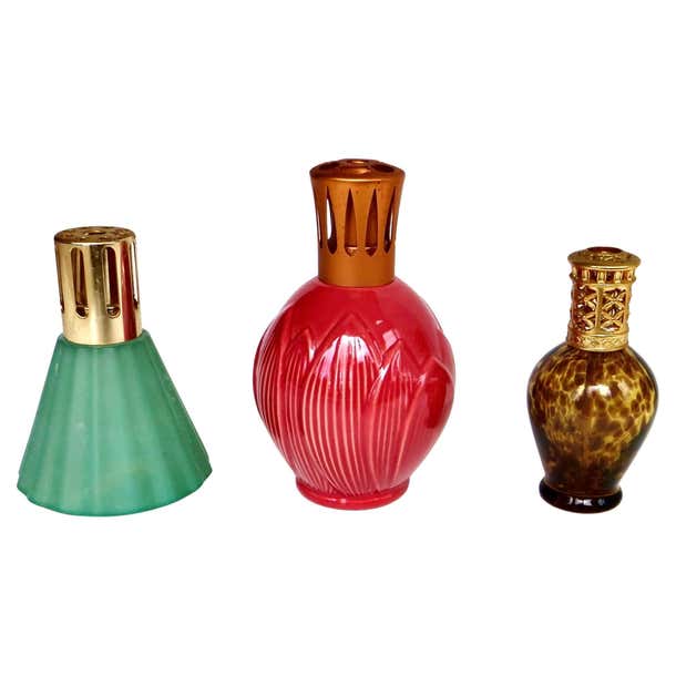 (3) French Post-War Glass Fragrance Diffusers "Lamp Berger Luneville ...