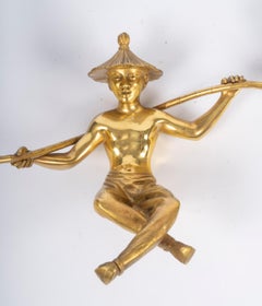 3 Gilded And Chiseled Bronze Wall Sconces From The 20th Century, Napoleon III.