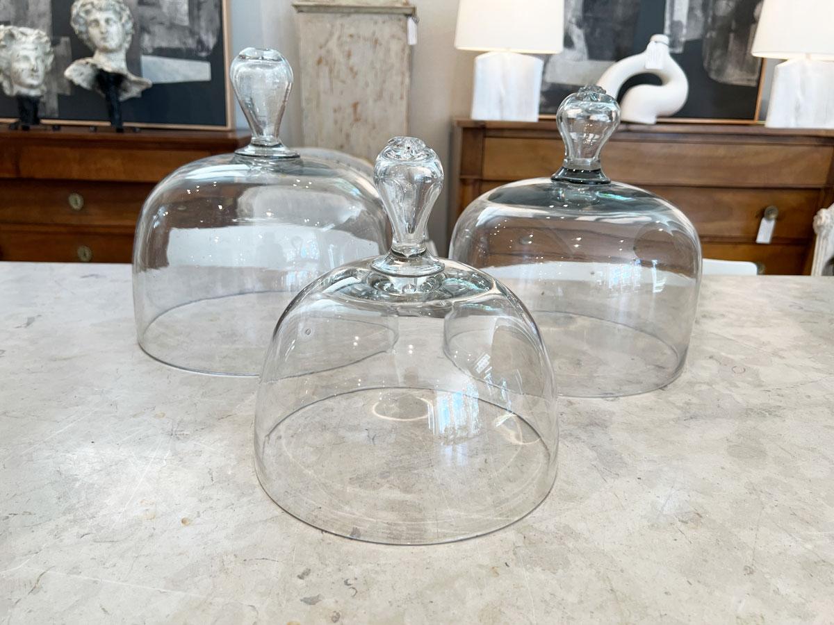 Fabriquées en verre de haute qualité, ces cloches vintage présentent un design intemporel qui rappelle l'élégance d'époques révolues. Chaque cloche présente une forme joliment bombée, permettant une vue dégagée des objets qui y sont exposés. Le