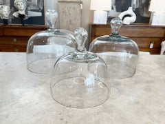 3 Glass Cloches for Cake Plates