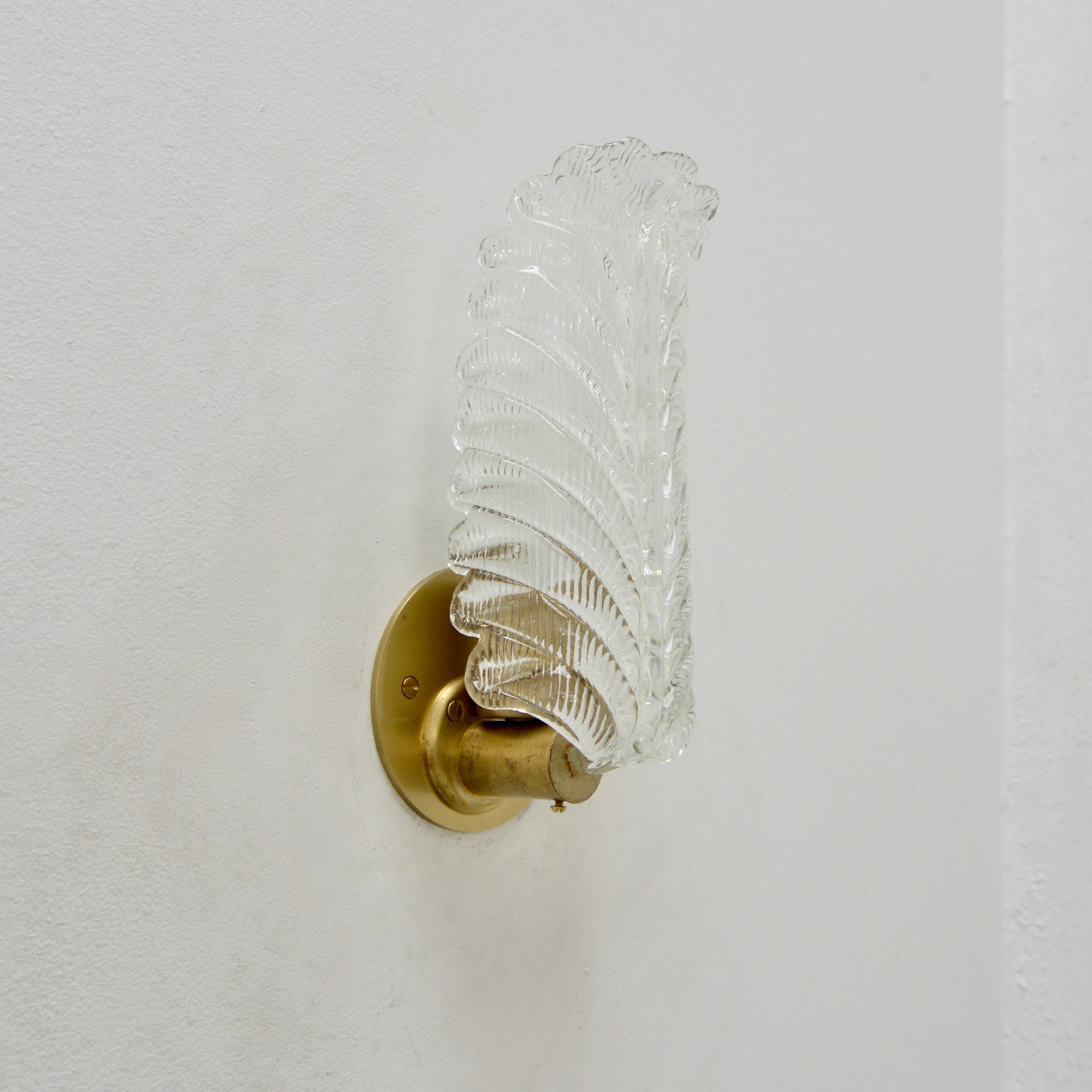 Mid-20th Century Glass Leaf Sconce by Barovier & Toso