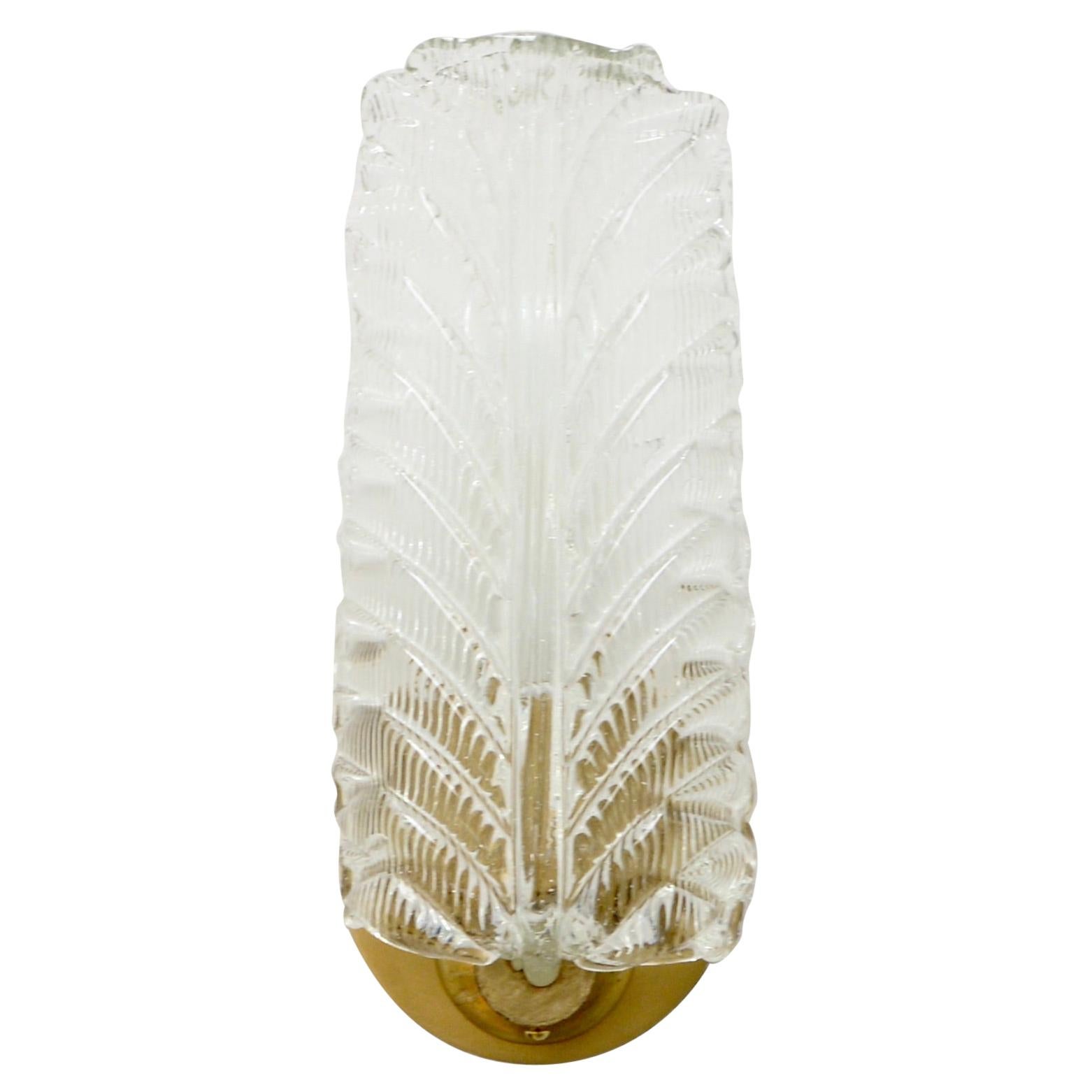 Glass Leaf Sconce by Barovier & Toso
