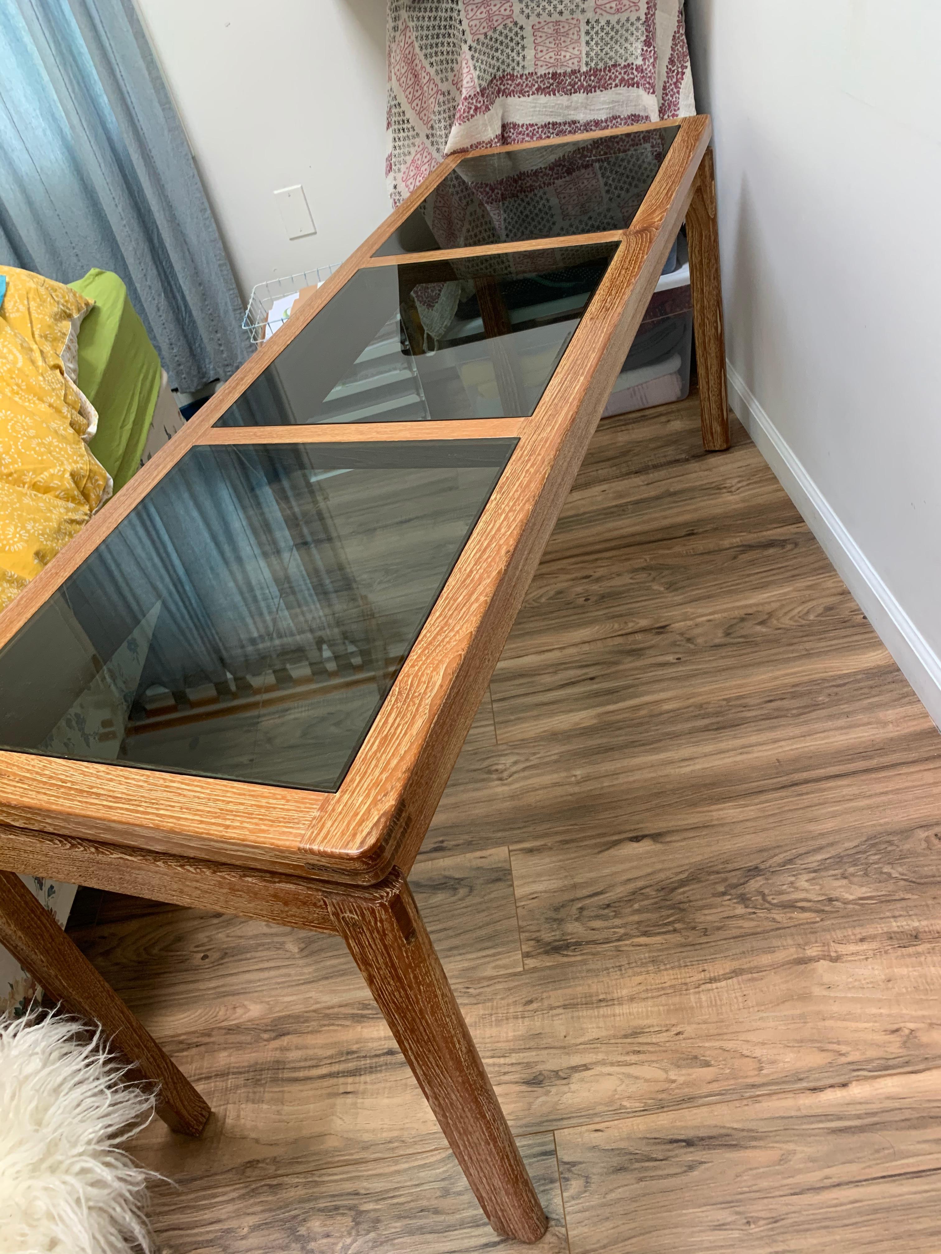 3 Glass Panel Floating Entry Console For Sale 5