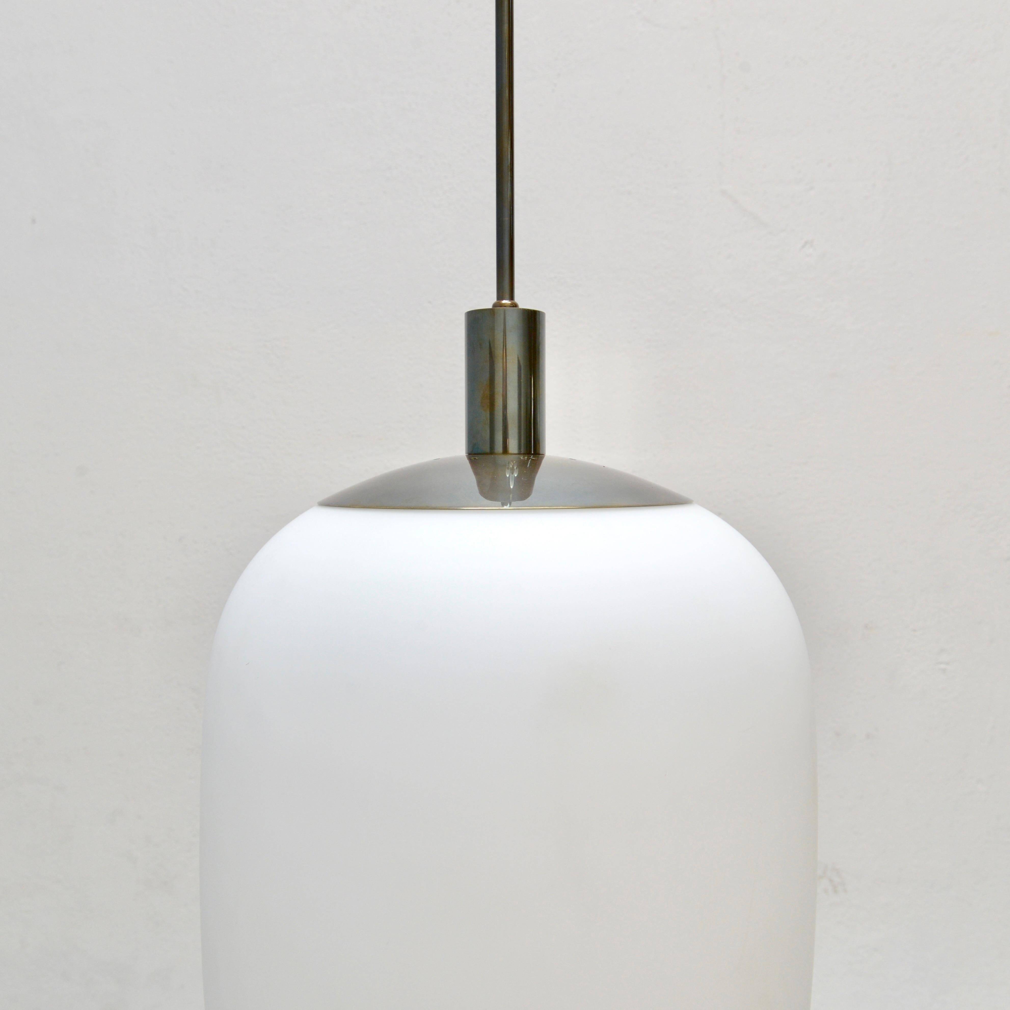 American 3 Glass Pendants in the Manner of Stilnovo For Sale