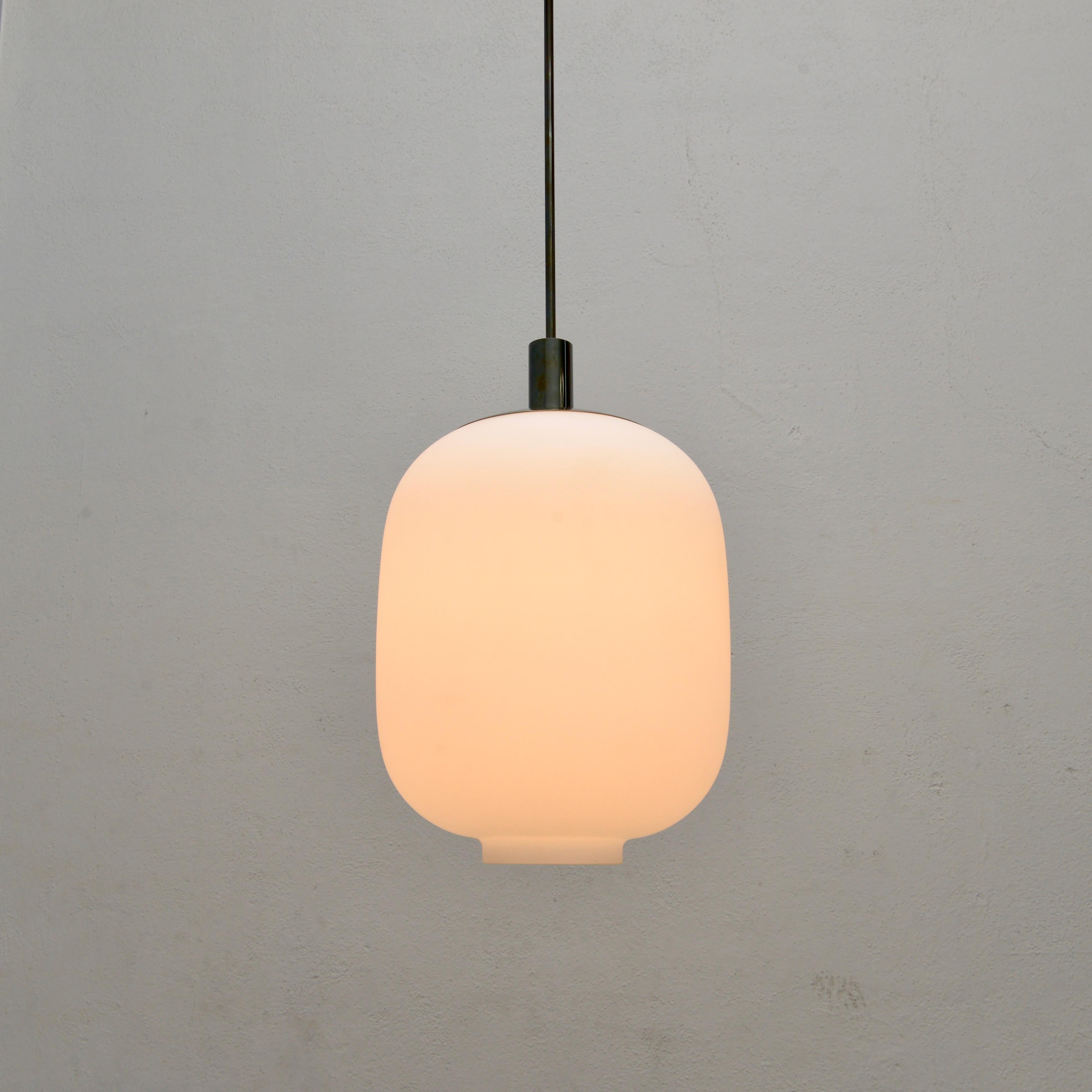 3 Glass Pendants in the Manner of Stilnovo In Excellent Condition For Sale In Los Angeles, CA
