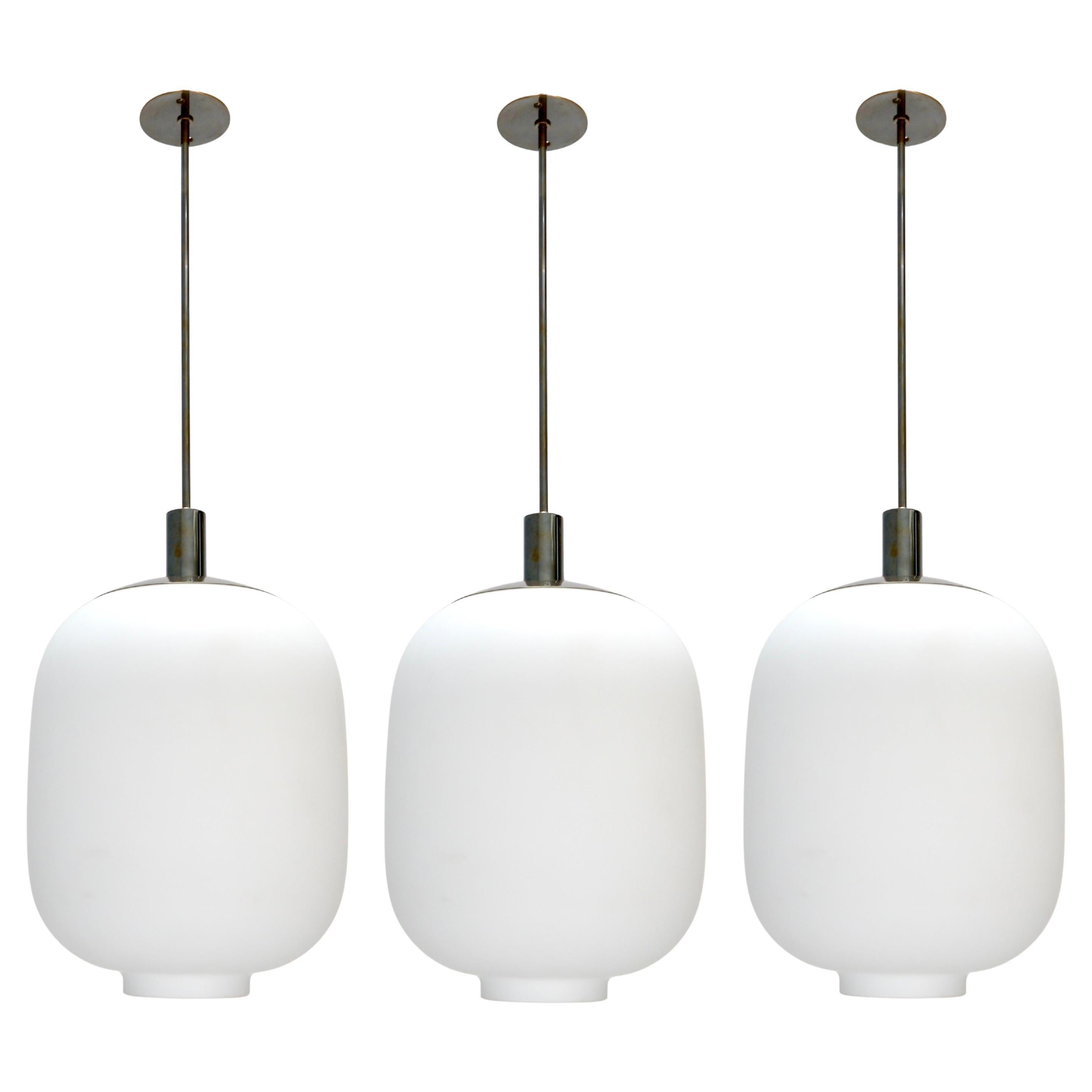 3 Glass Pendants in the Manner of Stilnovo
