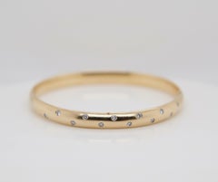 Set of 3 14K Gold / Rose Gold / White Diamonds Bangle Bracelet Set for Women's