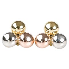 3 boucles d'oreilles en or 18 carats (jaune, rose, blanc) de la maison italienne ARTLINEA