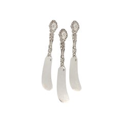 3 Gorham Versailles Sterling Silver Flat Handle Butter Spreaders w/Mono #17135