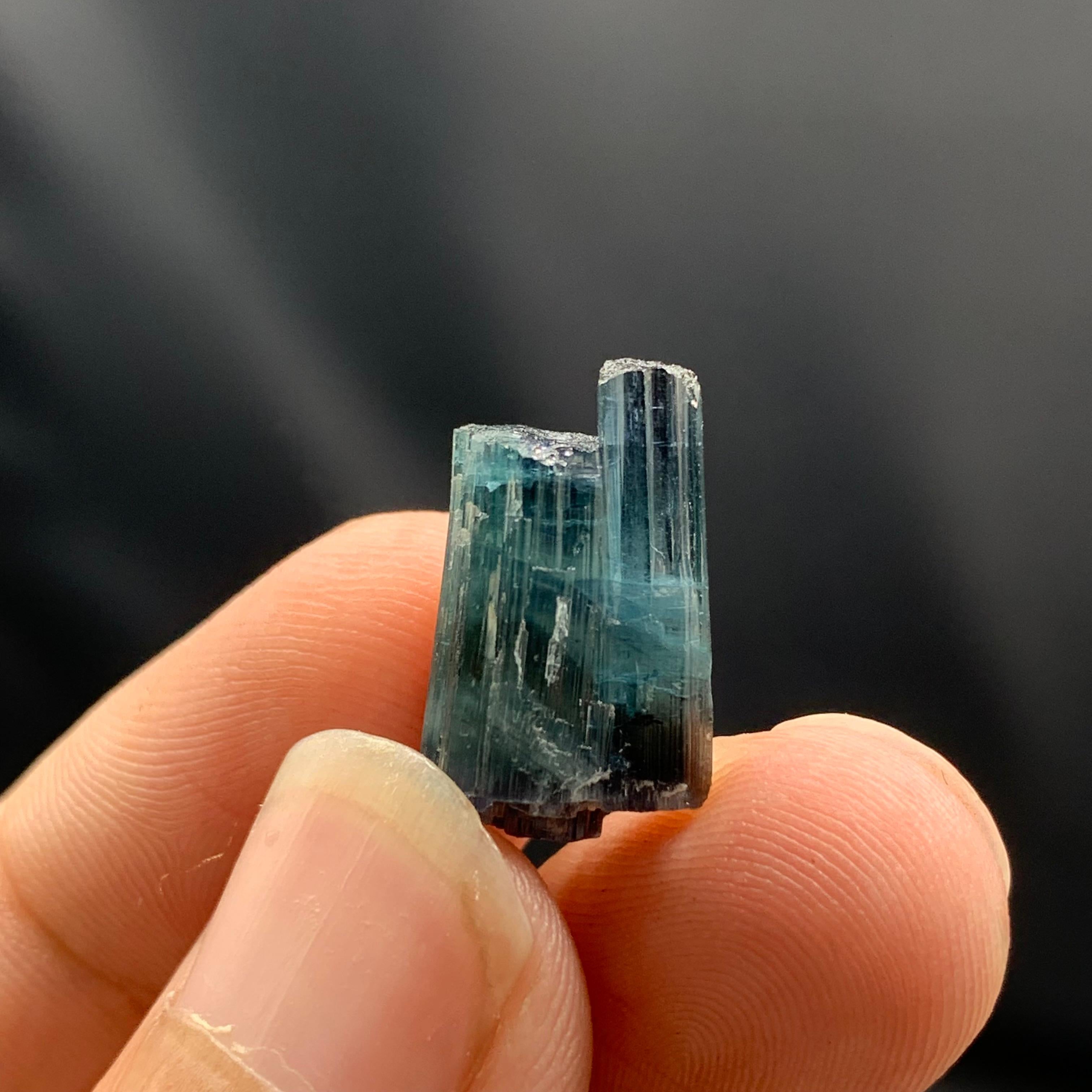 Contemporary 3 Grams Terminated Indicolite Tourmaline Crystals From Afghanistan For Sale