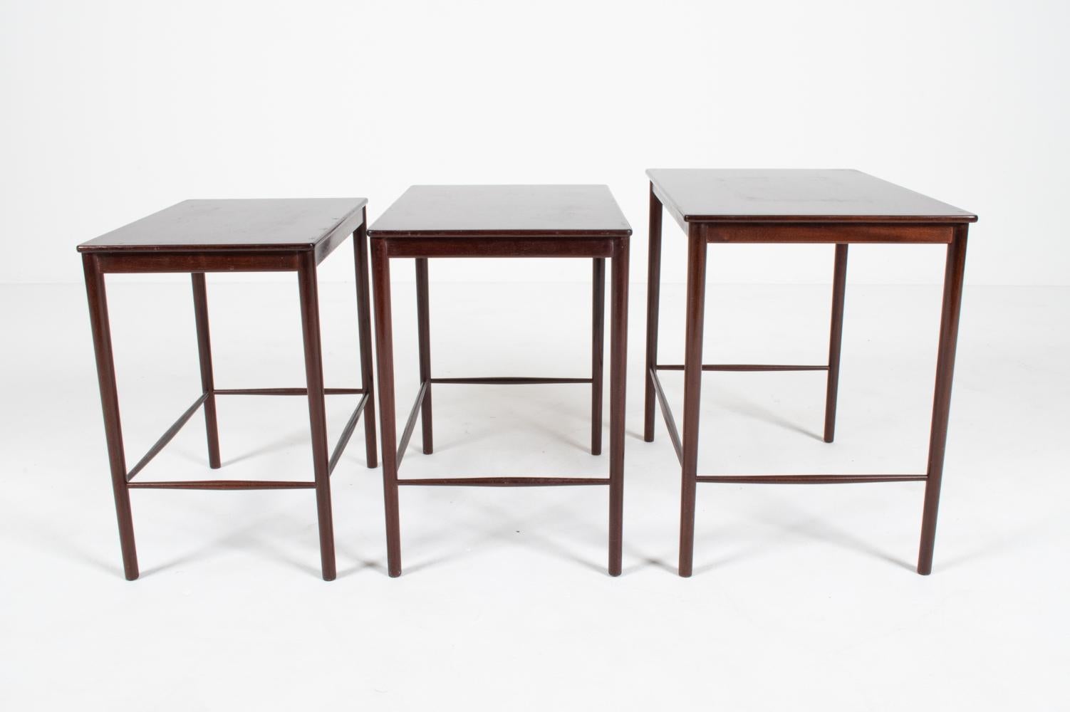 (3) Grete Jalk for Poul Jeppesen Danish Mid-Century Nesting Tables For Sale 9