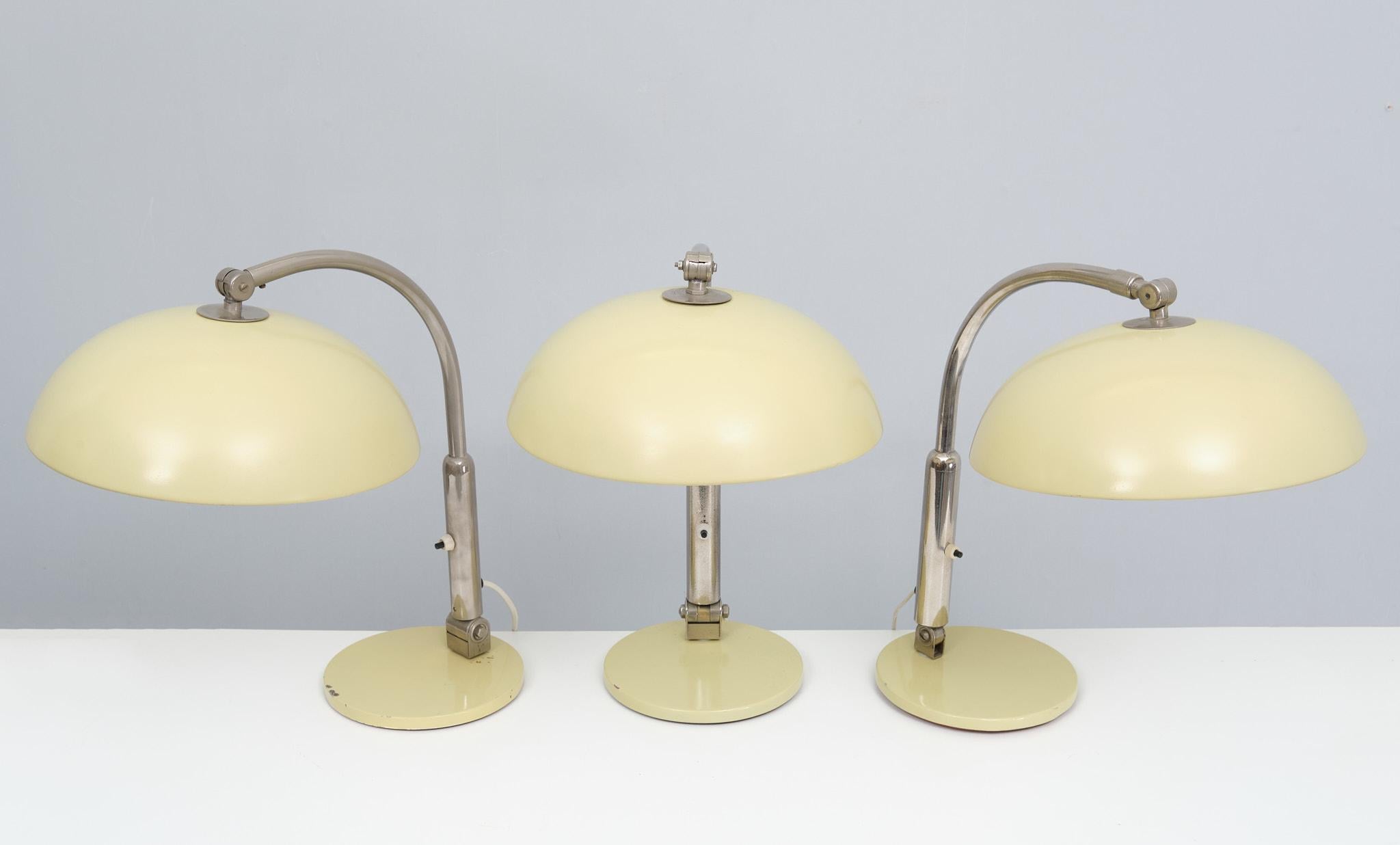 Dutch 3  Hala Zeist Bauhaus style Desk lamps 1970s Holland 
