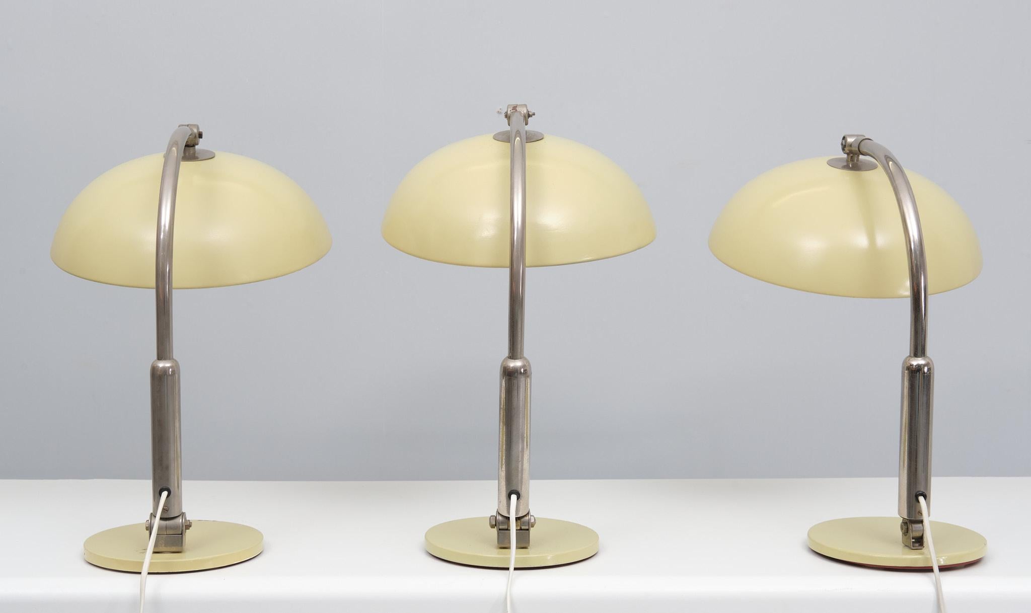 3  Hala Zeist Bauhaus style Desk lamps 1970s Holland  In Good Condition In Den Haag, NL