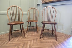 3 Hand Made County Kitchen Chairs   A superb trio of chairs