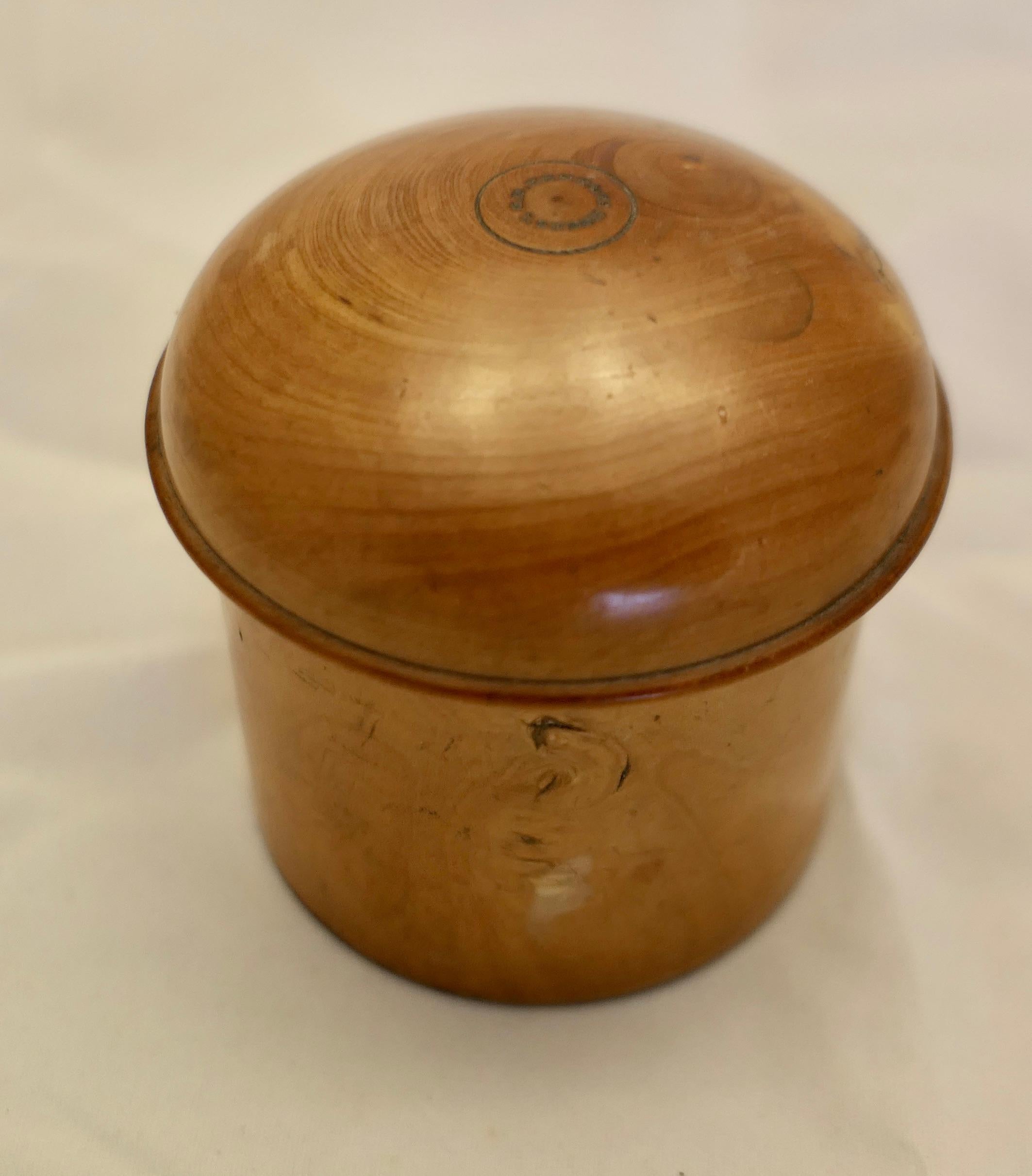 Georgian 3 Hand Made Sycamore Treen Pots with Lids  The pots have a rich colour   For Sale