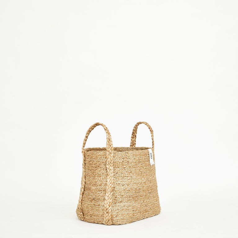 3 Handmade Jute Baskets in Natural by J'Jute For Sale at 1stDibs