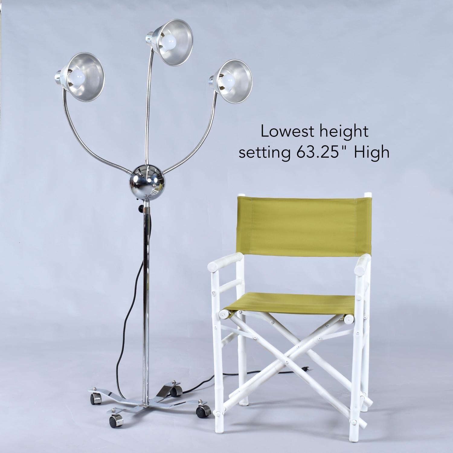 3 Head Hydra Adjustable Height Artist Studio or Workshop Industrial Floor Lamp 5