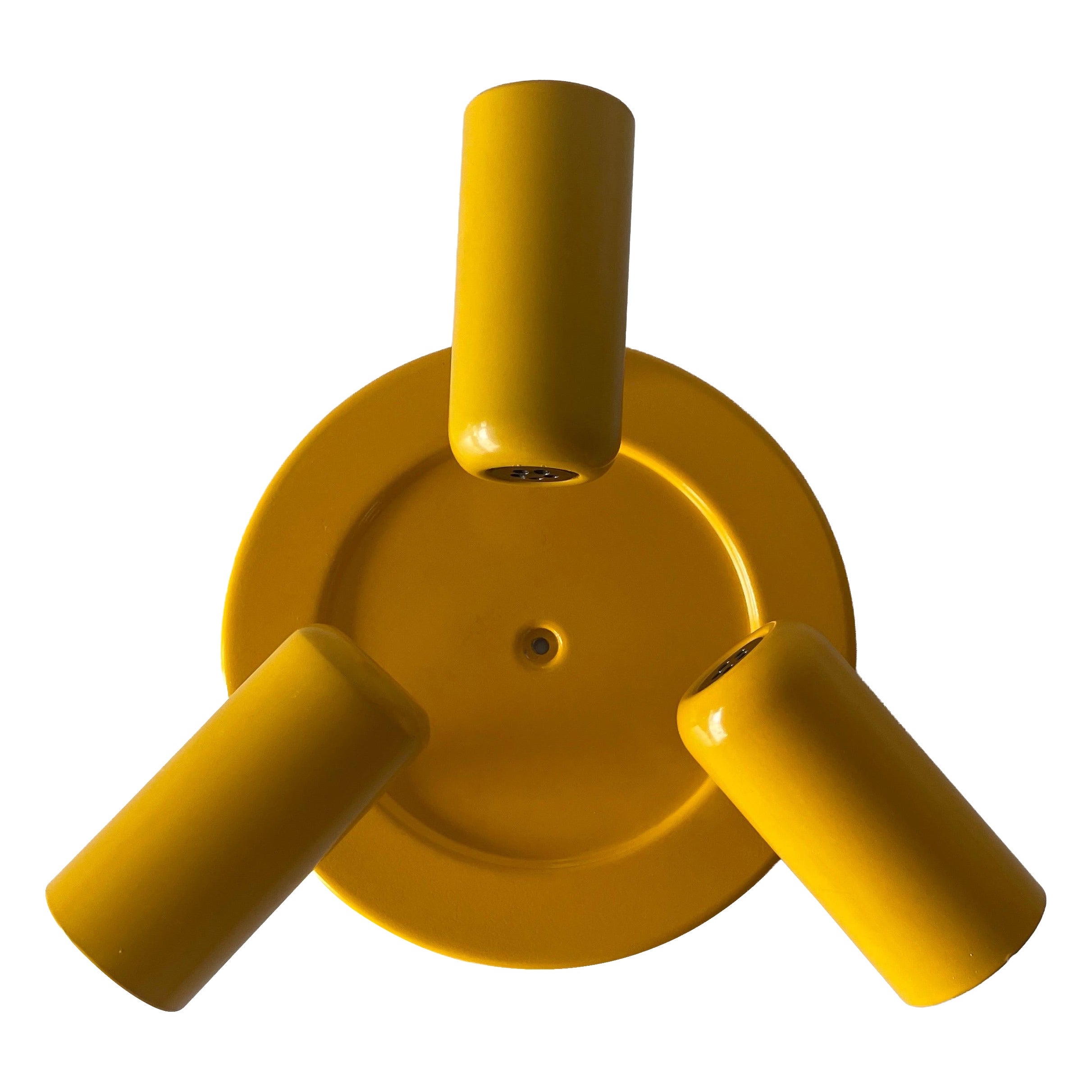 3-head Orange Metal Flush Mount by Kinkeldey, 1970s, Germany