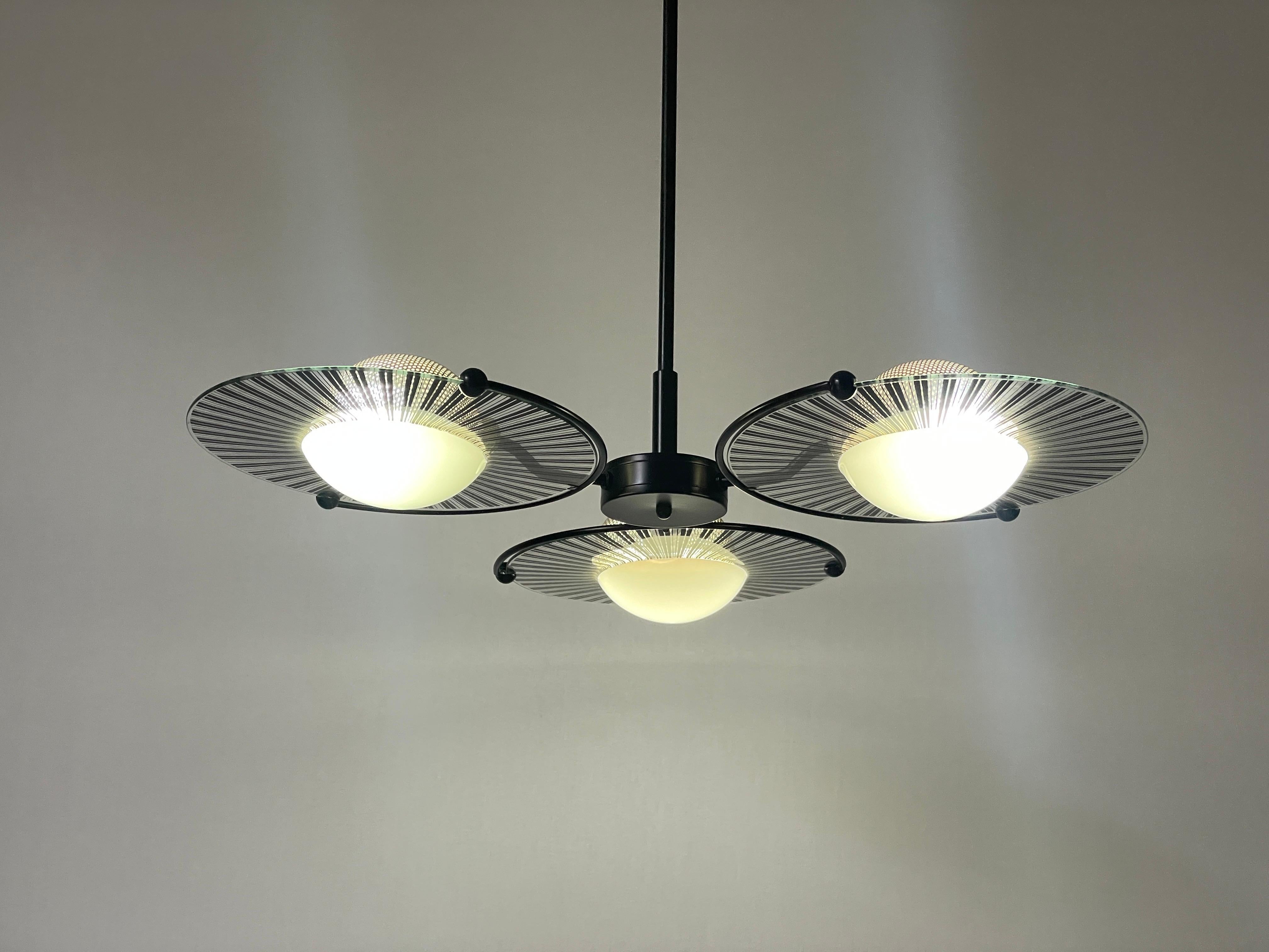 Lustre à 3 têtes en verre Venini par Lino Tagliapietra, années 1960, Italie en vente 4