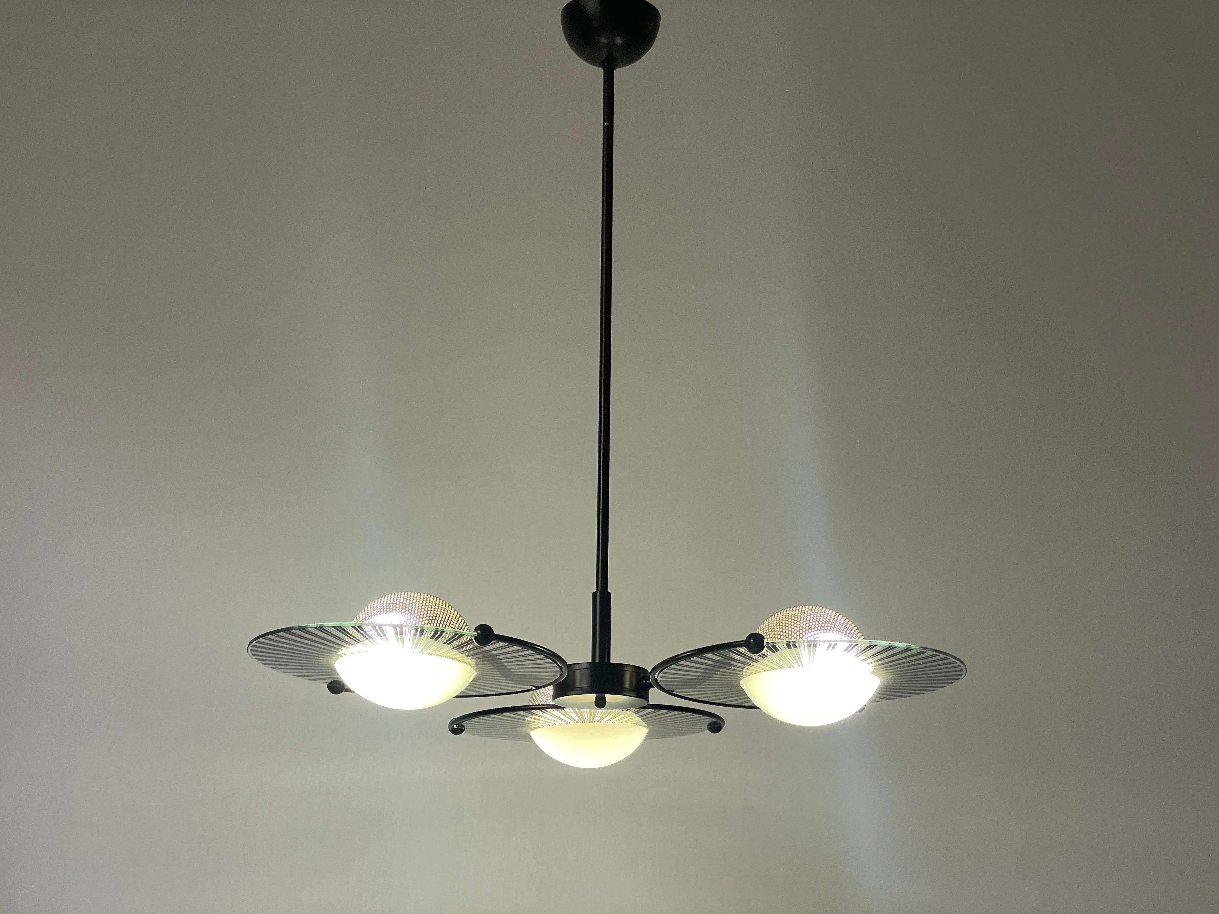 Lustre à 3 têtes en verre Venini par Lino Tagliapietra, années 1960, Italie en vente 8