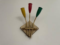 3-head Yellow Red and Green Sputnik Wall Lamp, 1950s, France