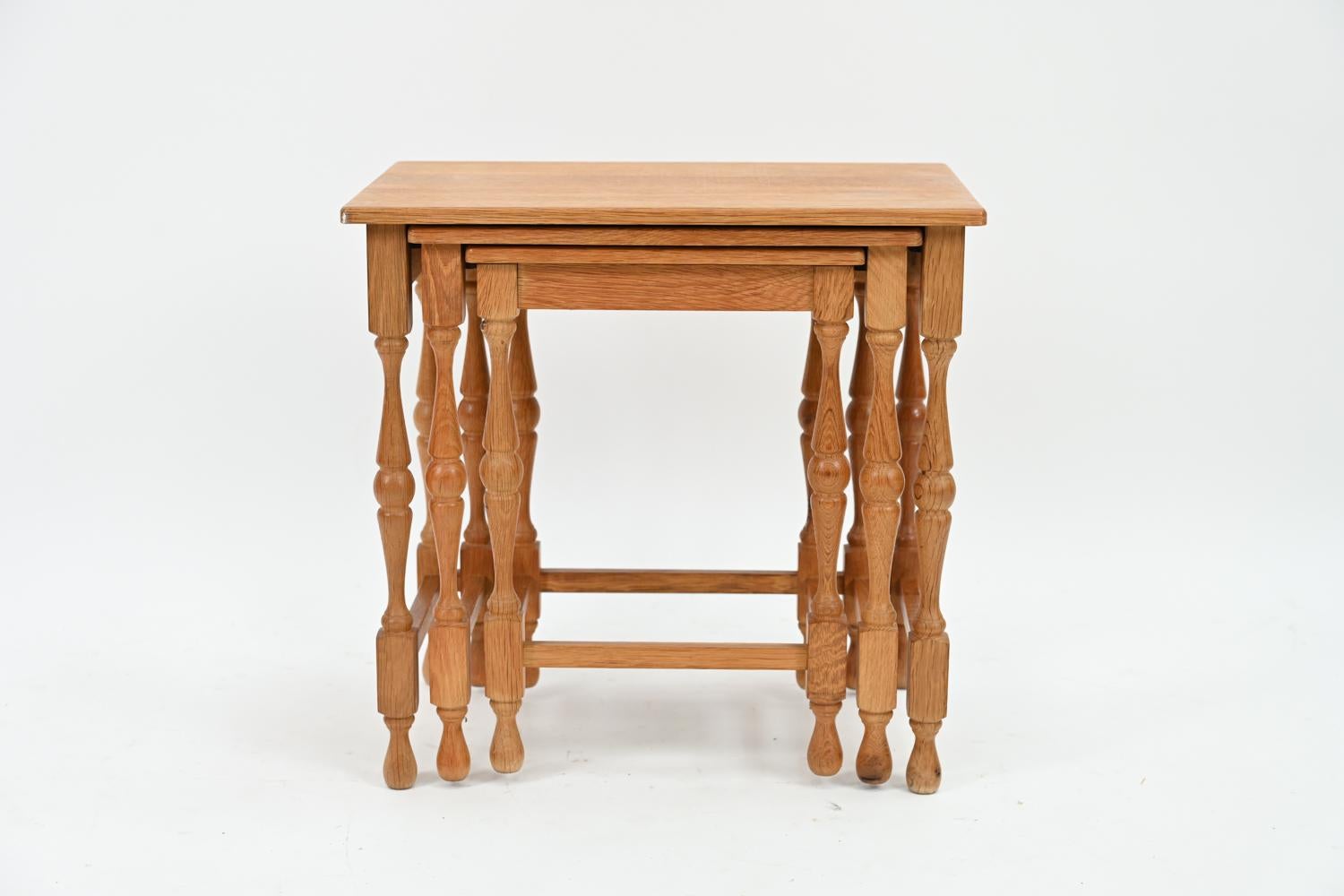 Scandinavian Modern '3' Henning Kjernulf for FK Odense Oak Nesting Tables