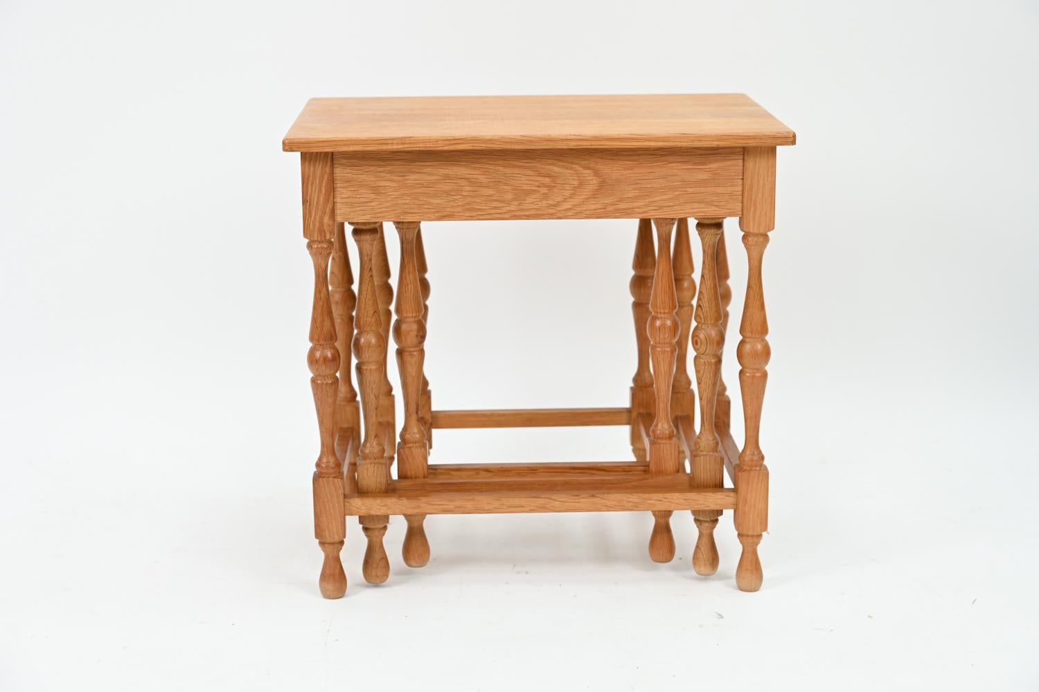 '3' Henning Kjernulf for FK Odense Oak Nesting Tables In Good Condition In Norwalk, CT