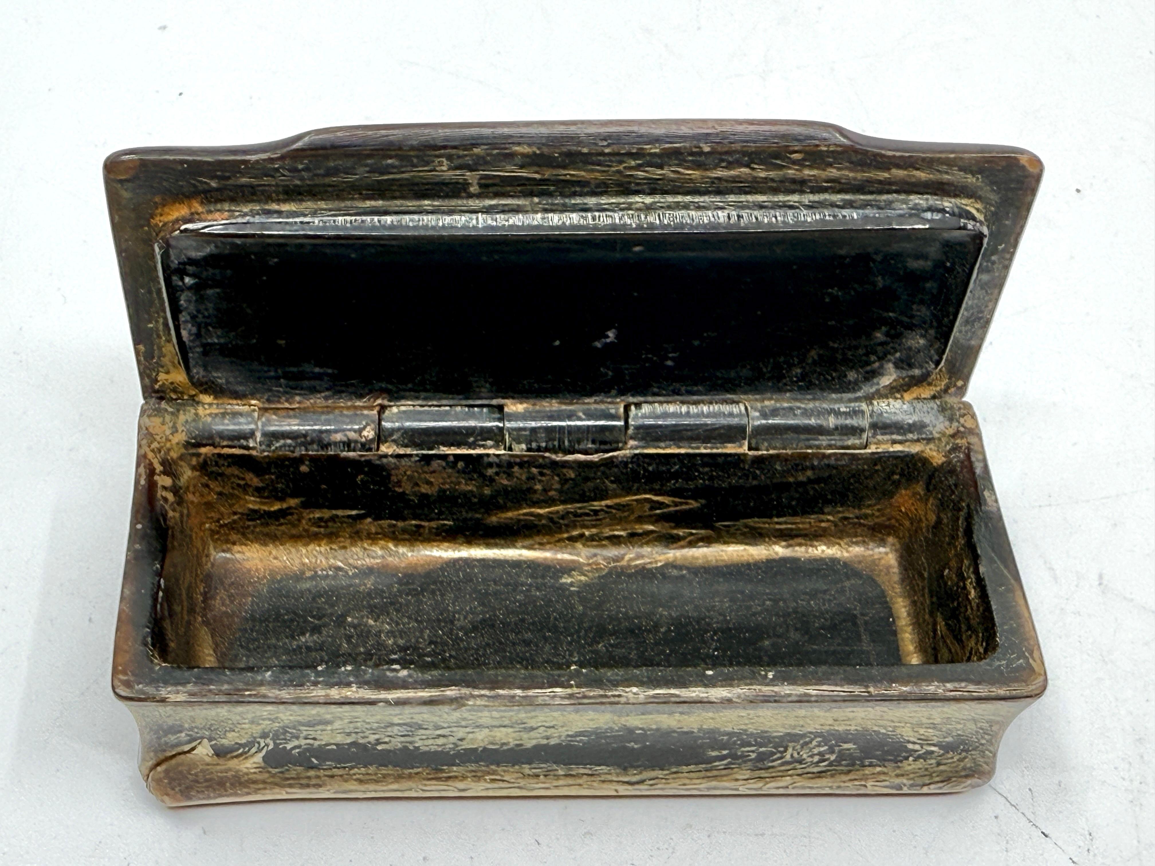 3 Horn, Wood and Silver Match Safes or Trinket Boxes For Sale 4