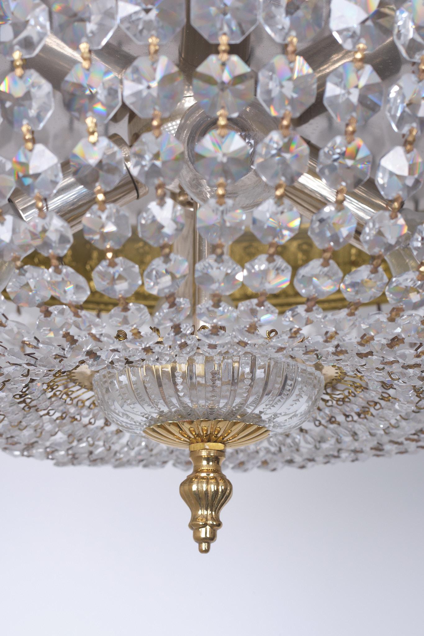 3 Identical Classic Crystal Flush Mount, 1970s 2